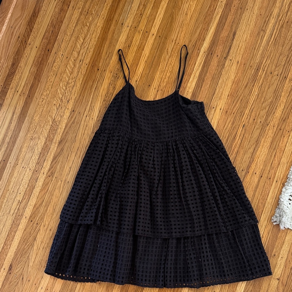 Urban Outfitters Black eyelet mini dress